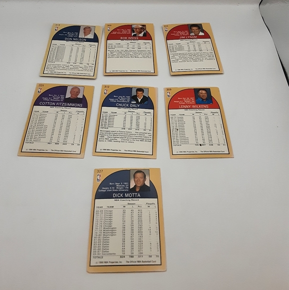 1990 NBA Hoops Coach Cards 7 Count - Picture 9 of 9